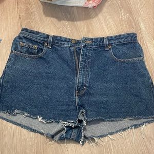Eddie Bauer Vintage Denim Shorts frayed edge Petite size 16
